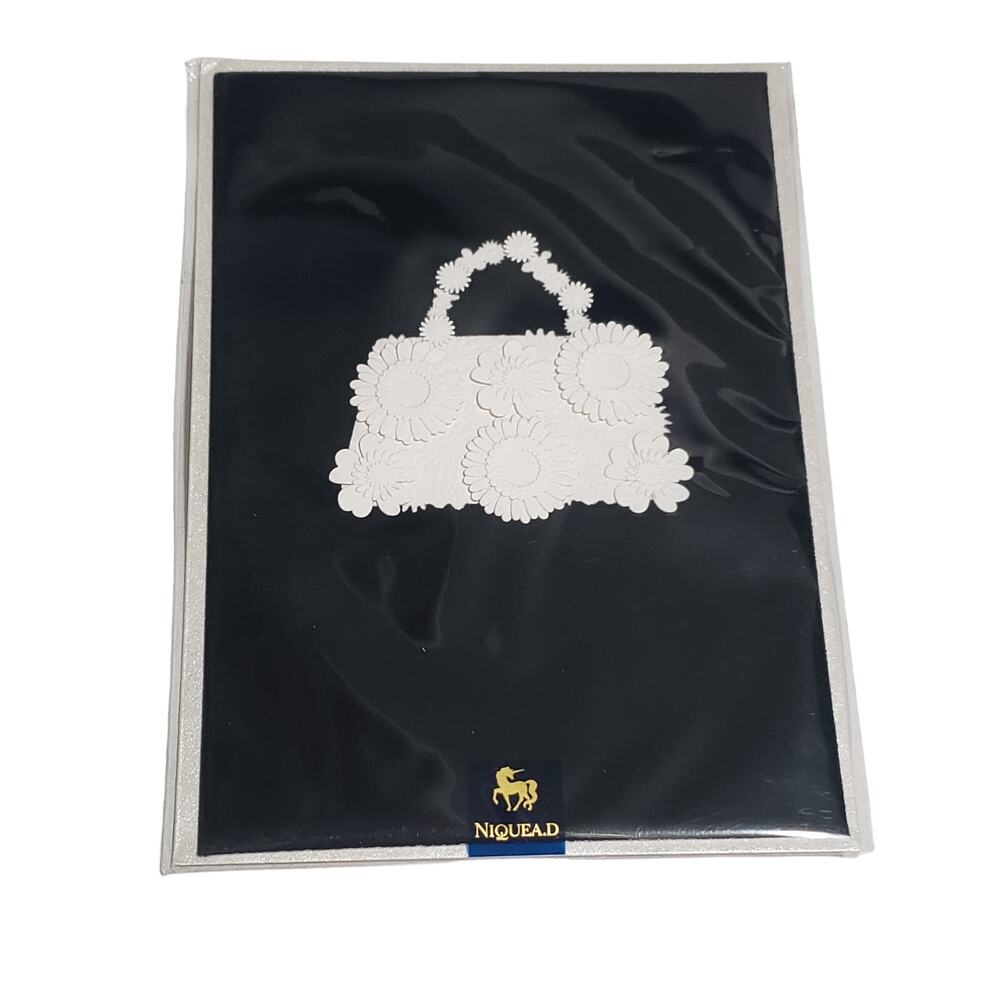 NIQUEA.D White Floral Bag "Celebrate in Style" Birthday Luxury Card
